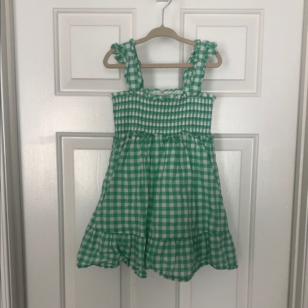 Janie and Jack Green Checkered Dress